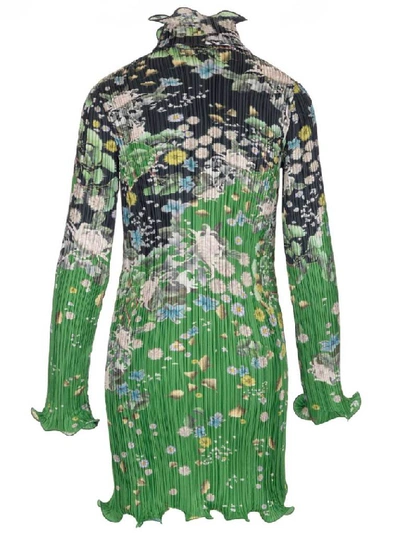 Shop Givenchy Floral Print Pleated Dress In Multi
