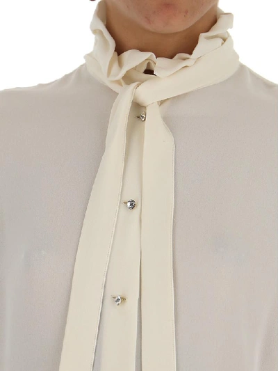 Shop Valentino Bow Detailed Long In Cream