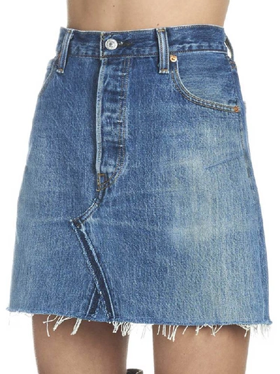 Shop Re/done X Levi's Mini Skirt In Blue