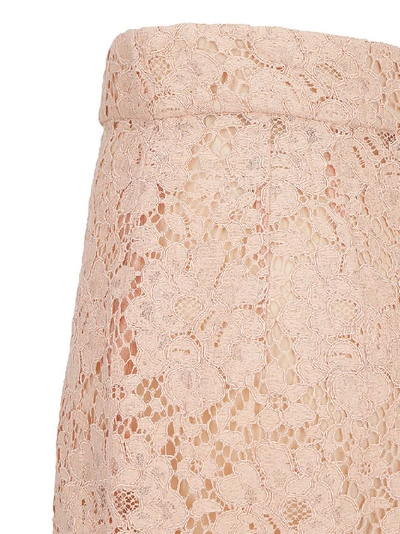 Shop Dolce & Gabbana Lace Pencil Skirt In Pink