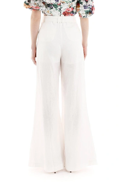 Shop Zimmermann Honour High Waisted Pants In White