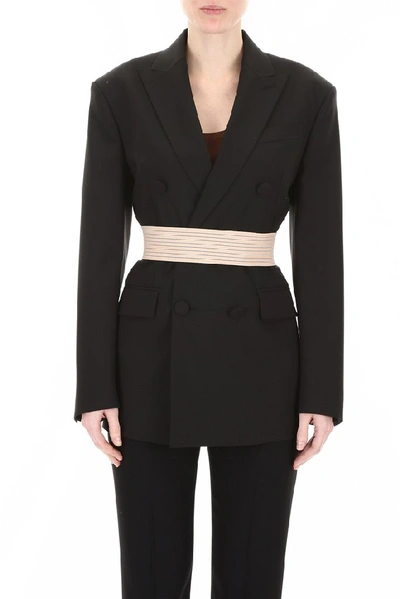 Shop Dsquared2 Double Breasted Belted Blazer In Black