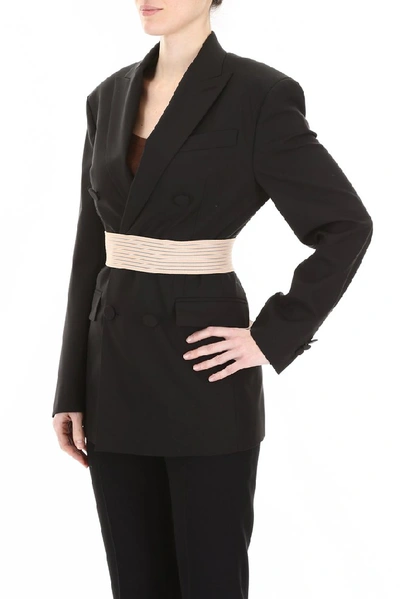 Shop Dsquared2 Double Breasted Belted Blazer In Black