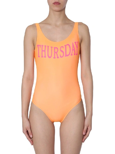 Shop Alberta Ferretti Thursday One Piece Swimsuit In Orange