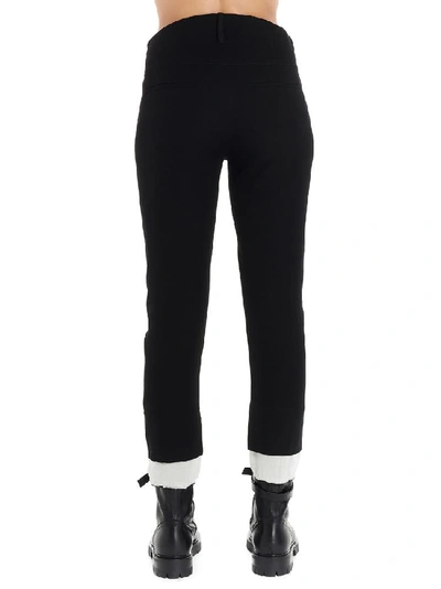 Shop Ann Demeulemeester Contrasting Trim Capri Pants In Black