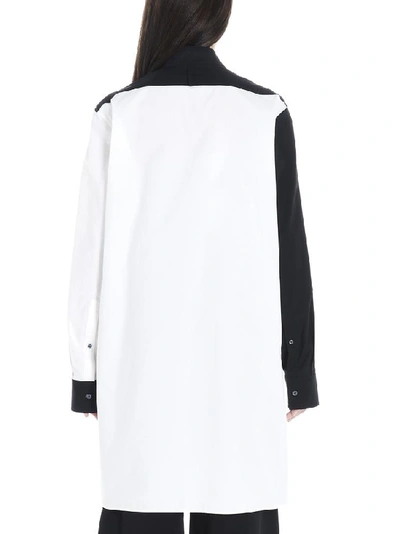 Shop Loewe Two Tone Asymmetric Detail Shirt In Multi