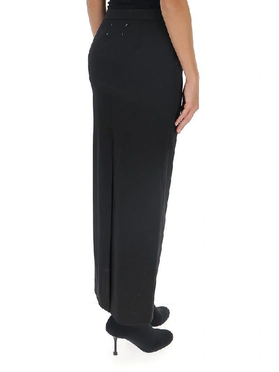 Shop Maison Margiela Maxi Slit Skirt In Black