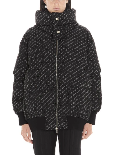 Shop Stella Mccartney All Over Logo Padded Jacket In Black