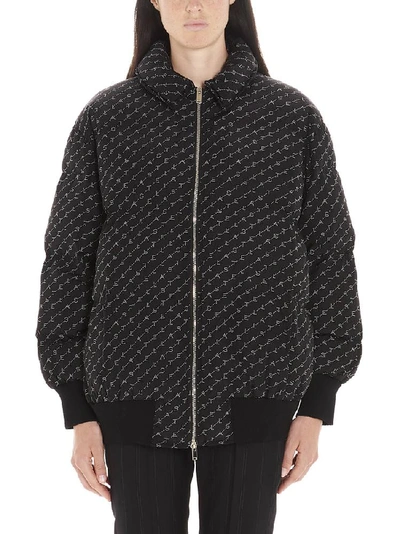 Shop Stella Mccartney All Over Logo Padded Jacket In Black