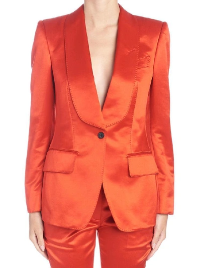 Shop Tom Ford Single Button Blazer In Red