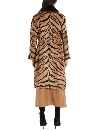 Shop Simonetta Ravizza Tiger Print Belted Trench Coat In Multi
