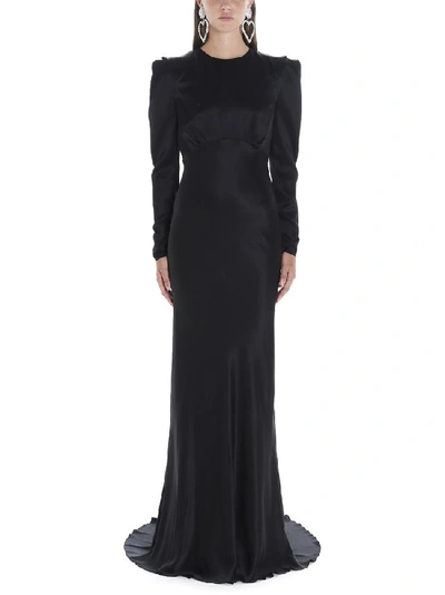 Shop Alessandra Rich Backless Empire Gown In Black
