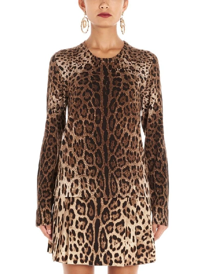 Shop Dolce & Gabbana Animalier Printed Sweater In Multi