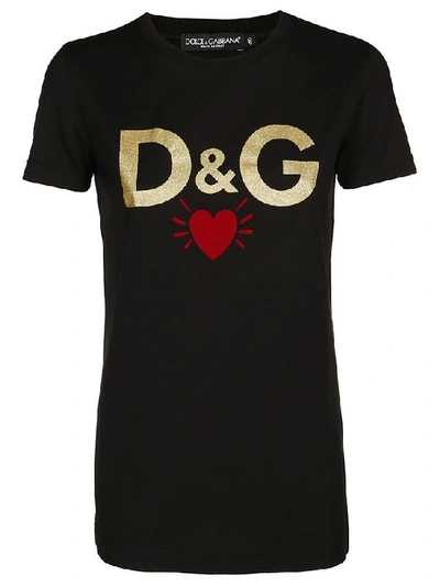 Shop Dolce & Gabbana Monogram T In Black