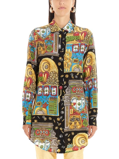 Shop Moschino Slow Machine Graphic Print Shirt In Multi