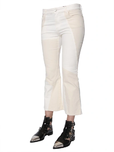 Shop Alexander Mcqueen Cropped Jeans In Ivory
