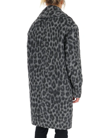 Shop Michael Michael Kors Leopard Printed Coat In Grey