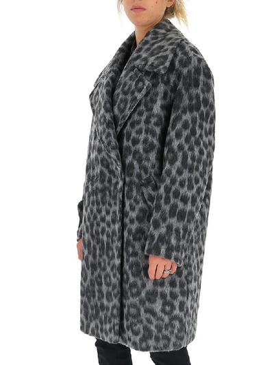 Shop Michael Michael Kors Leopard Printed Coat In Grey