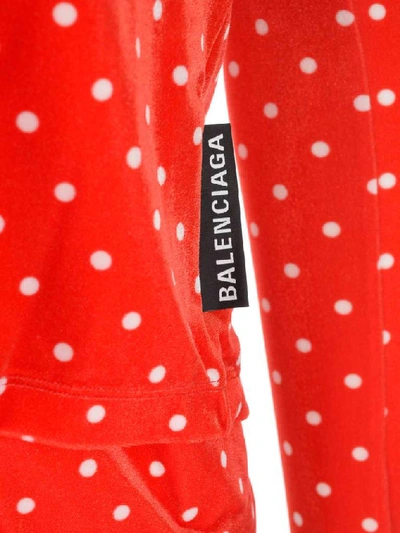 Shop Balenciaga Polka Dot Top In Red