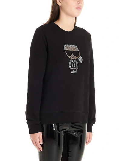 Shop Karl Lagerfeld Iconic Karl Sweatshirt In Black