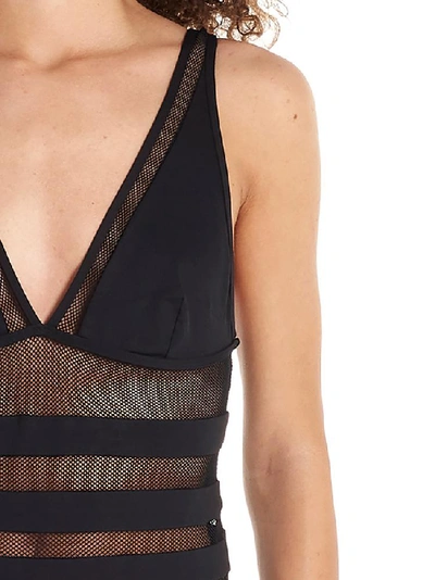 Shop Zimmermann Suraya Panelled Mesh Swimsuit In Black