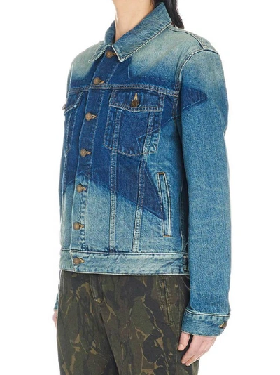 Shop Saint Laurent Star Denim Jacket In Blue