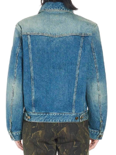 Shop Saint Laurent Star Denim Jacket In Blue