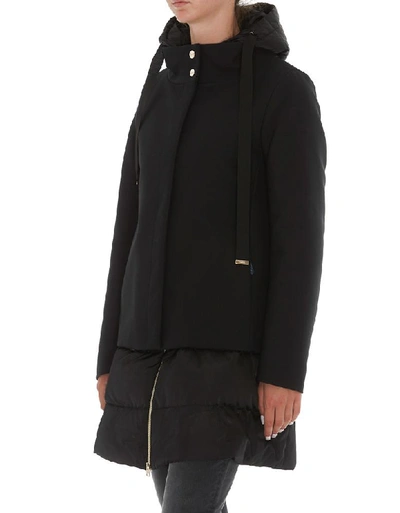 Shop Herno Layered Puffer Coat In Black