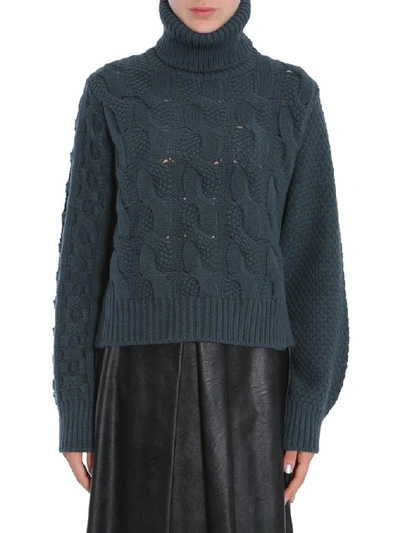 Shop Mm6 Maison Margiela Turtleneck Sweater In Green