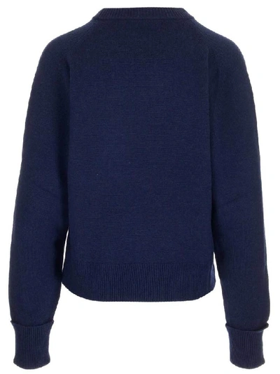 Shop Chloé Crewneck Knitted Sweatshirt In Navy