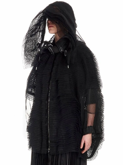 Shop Comme Des Garçons X Noir Kei Ninomiya Layered Hooded Cape In Black