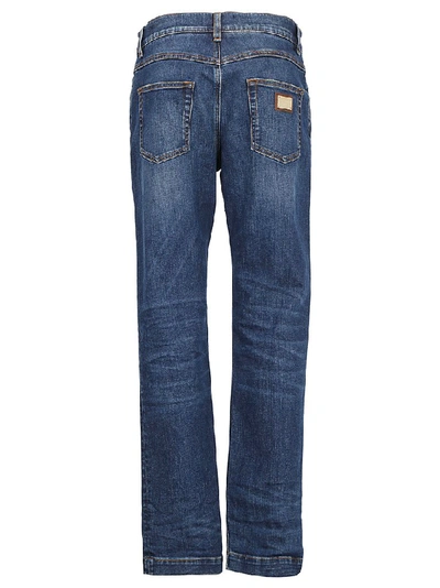 Shop Dolce & Gabbana Mid Rise Boyfriend Jeans In Blue