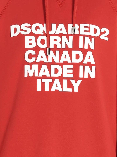 Shop Dsquared2 Born In Canada Print Hoodie In Red