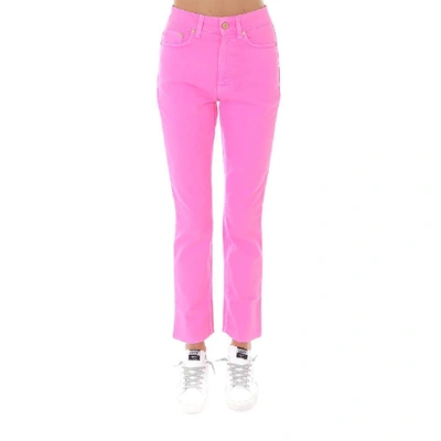 Shop Chiara Ferragni Embroidered Eye Logo Motif Slim Fit Jeans In Pink