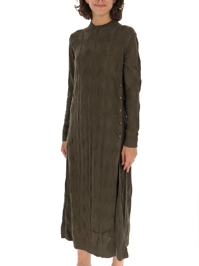 Shop Chloé Cable Knit Maxi Dress In Green