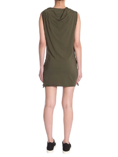 Shop Rick Owens Drkshdw Draped Sleeveless Mini Dress In Green