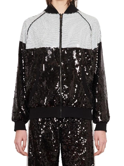 Shop Alberta Ferretti Rainbow Week Bomber Jacket In Black