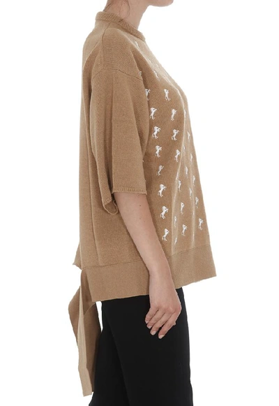 Shop Chloé Horse Embroidered Pullover In Brown