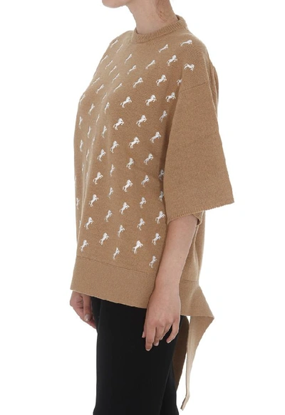 Shop Chloé Horse Embroidered Pullover In Brown