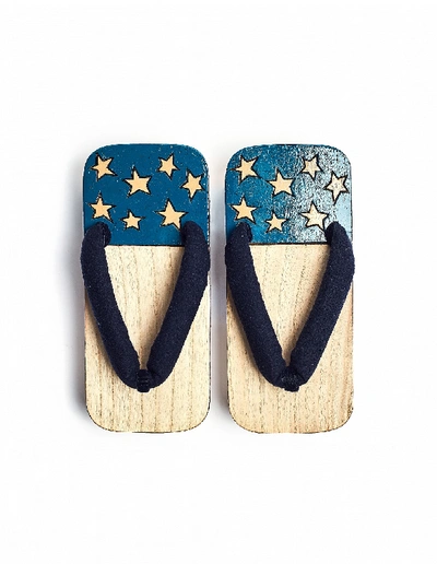 Shop Visvim American Flag Geta Sandals In White