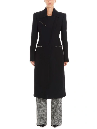 Shop Tom Ford Zip Detail Trench Coat In Black