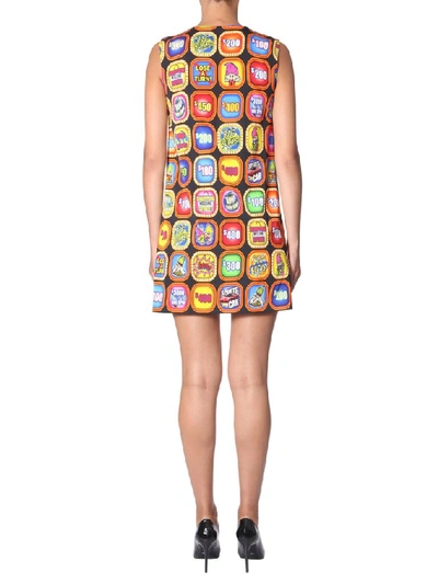 Shop Moschino Printed Sleeveless Dress In Multi