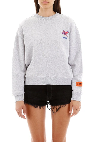 Shop Heron Preston Embroidered Logo Sweatshirt In Grey