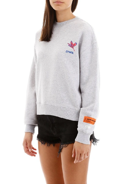 Shop Heron Preston Embroidered Logo Sweatshirt In Grey