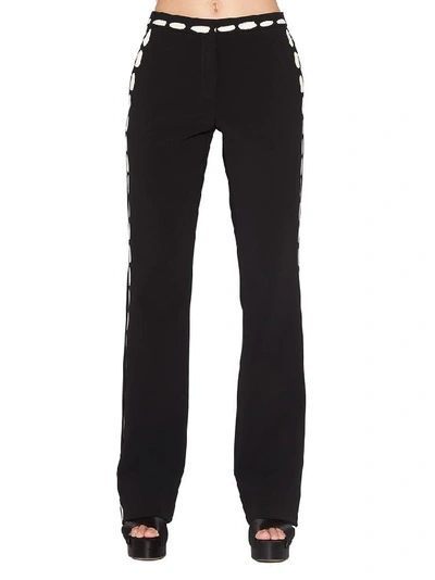 Shop Moschino Striped Detail Pants In Black