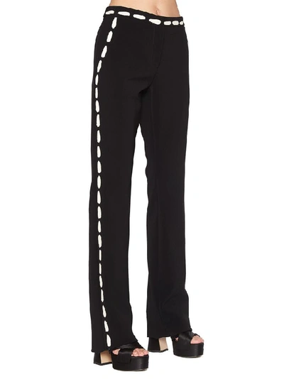 Shop Moschino Striped Detail Pants In Black