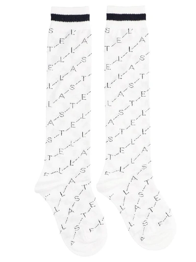 Shop Stella Mccartney All Over Logo Socks In White