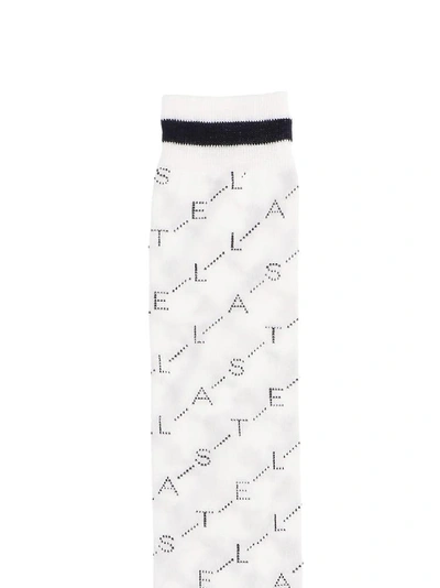 Shop Stella Mccartney All Over Logo Socks In White