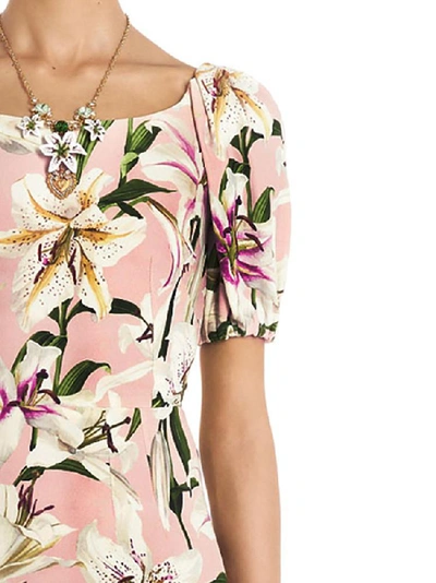 Shop Dolce & Gabbana Floral Print Dress In Multi