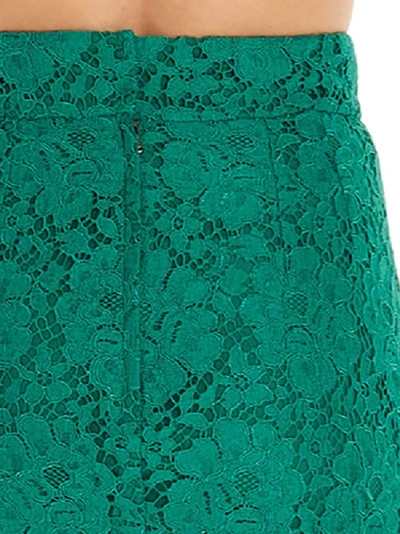 Shop Dolce & Gabbana Lace Pencil Skirt In Green